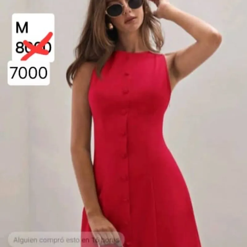 Vestido rojo botones