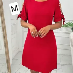 Vestido Rojo Mangas cortas