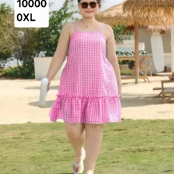 Vestido rosa a cuadros