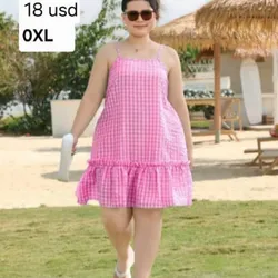 Vestido rosa a cuadros