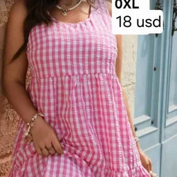 Vestido rosa de guinga
