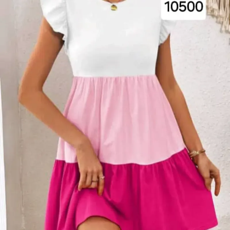 Vestido rosa y blanco 
