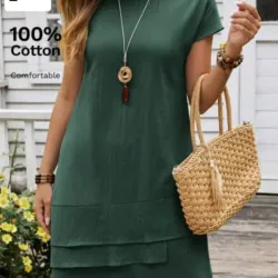 Vestido verde algodón 