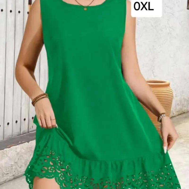 Vestido verde calado