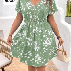 Vestido verde estampado 