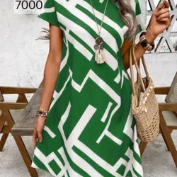 Vestido Verde estampado Blanco