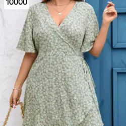 Vestido verde estampado 