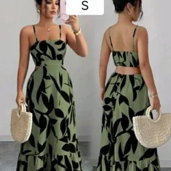 Vestido Verde y Negro
