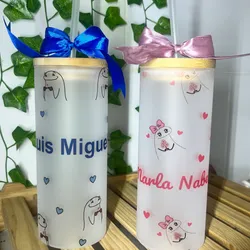 Taza de cristal con tapa de bambú ✨