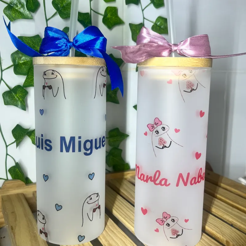 Taza de cristal con tapa de bambú ✨
