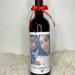 Botella de vino con etiqueta personalizada ✨