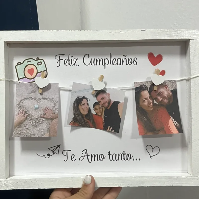 Cuadro con fotos colgantes ✨