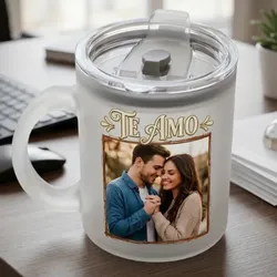 Taza nevada con tapa y pitillo 2✨