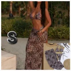 Biquini 4 Piezas con Top Halter Incluye Pañuelo