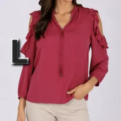 Blusa de Vestir de Mangas Largas