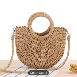 Bolso de Paja Semicircular