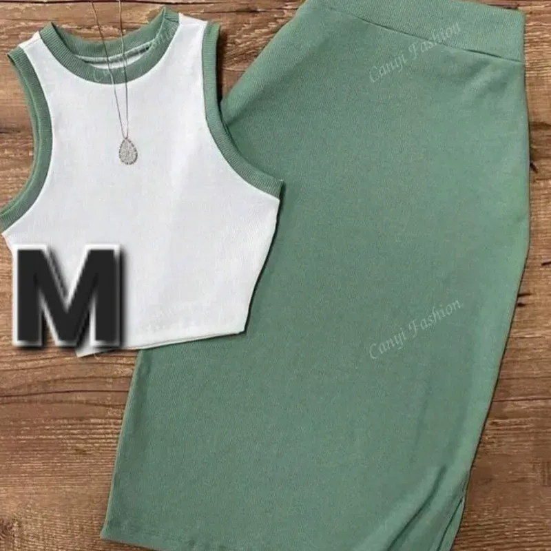 Conjunto de 2 Piezas sin Mangas con Ribete