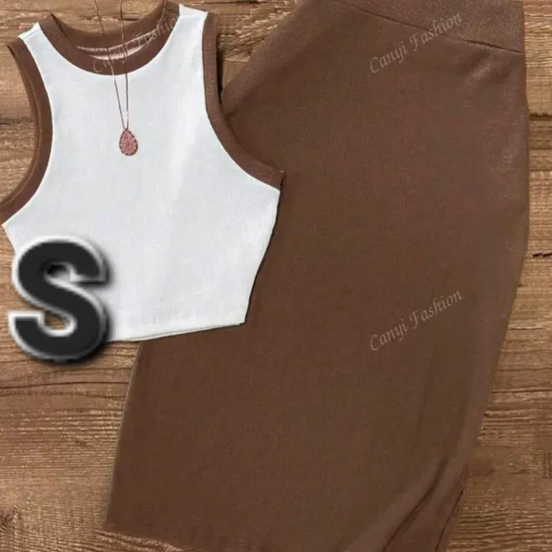 Conjunto de 2 Piezas sin Mangas con Ribete