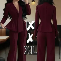 Conjunto de Pantalon y Blazer Acolchonado