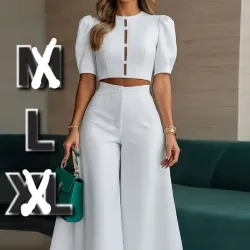 Conjunto Elegante de Pantalon y Blusa 