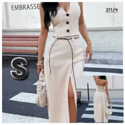 Conjunto Halter de Manga sin Cuello