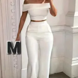 Conjunto de Top y Pantalones Solidos