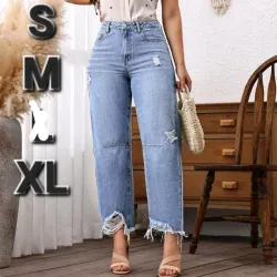 Pantalones con Dobladillo Desflecado