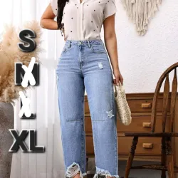 Pantalones con Dobladillo Desflecado