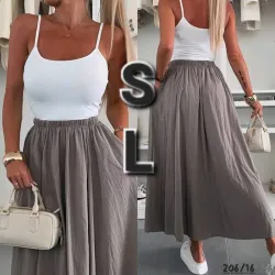 Saya Casual Elegante de Cintura Alta con Bolsillo