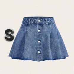 Saya de Mezclilla Corta con Fleco