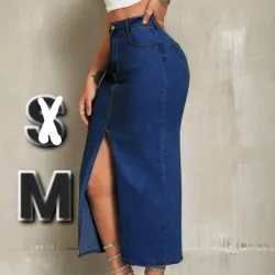 Saya de Mezclilla Corte Frontal