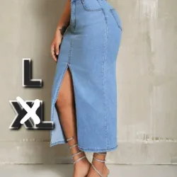 Saya de Mezclilla Corte Frontal