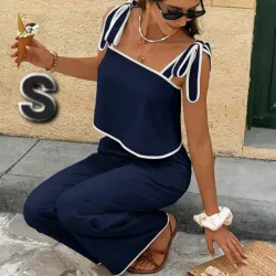 Serisse Pantalón y Top Corto con Ribete