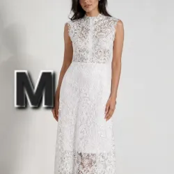 Vestido Blanco Encaje Transparente