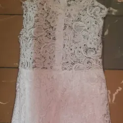 Vestido Blanco Encaje Transparente