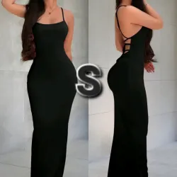 Vestido con Tirante y Espalda Descubierta