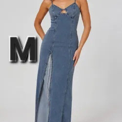 Vestido de Mezclilla con Abertura 