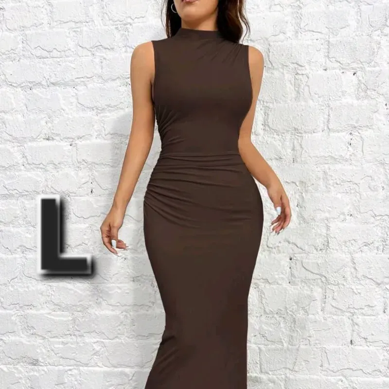 Vestido de Punto Largo sin Mangas