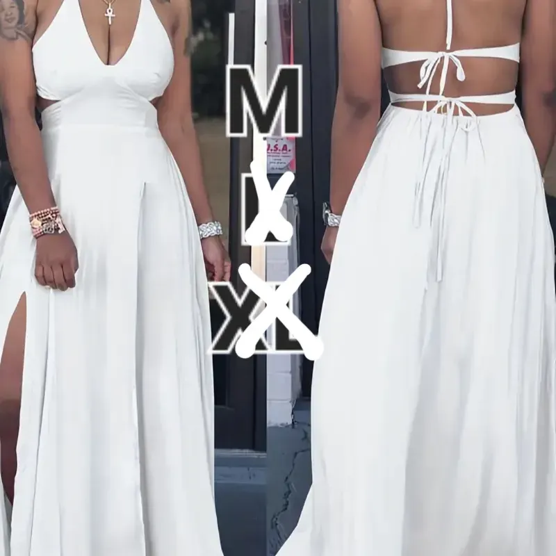 Vestido Largo Cuello Halter