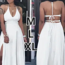 Vestido Largo Cuello Halter