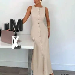 Vestido Largo de un Solo Pecho