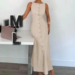 Vestido Largo de un Solo Pecho