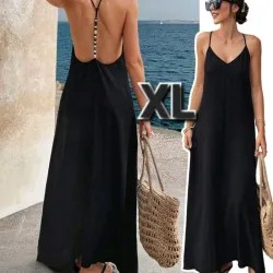 Vestido Largo Elegante y Espalda Descubierta