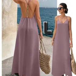 Vestido Largo Elegante y Espalda Descubierta