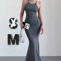 Vestido Maxi con Caida de Cola