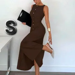 Vestido sin Mangas con Cuello