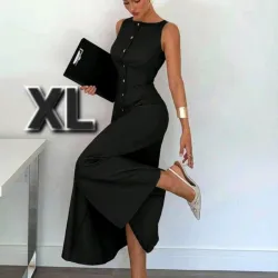 Vestido sin Mangas con Cuello