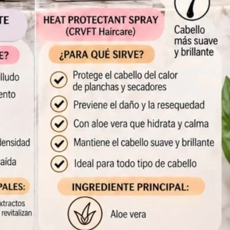 heat protectant spray with aloe vera