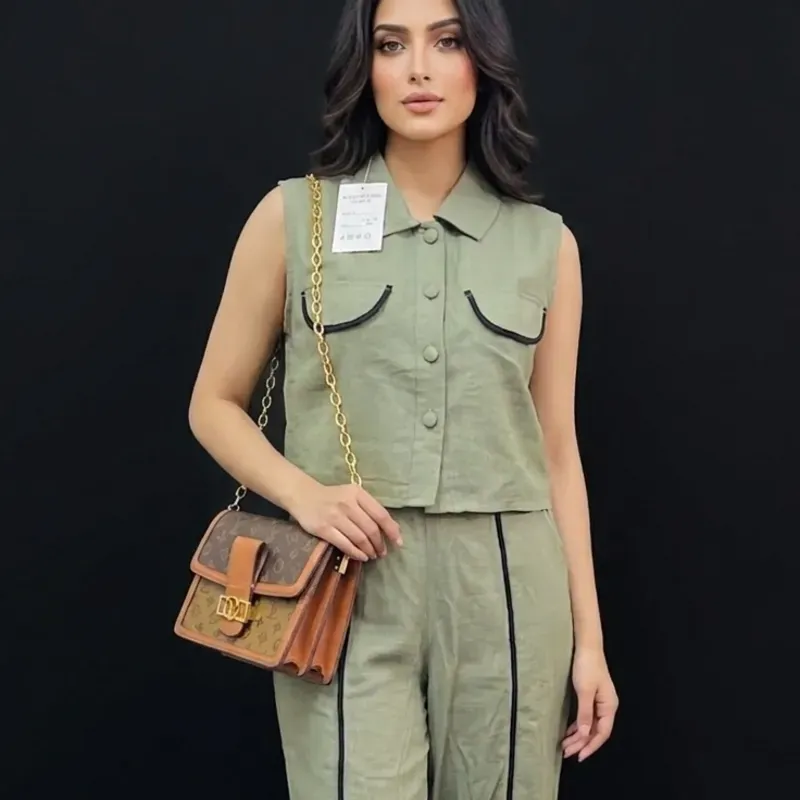 Conjunto de blusa y pantalon Color Caqui y Verde