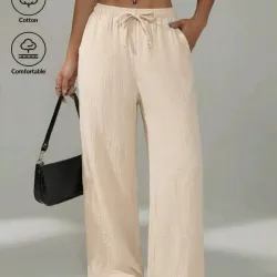 Pantaloneta de hilo color caqui